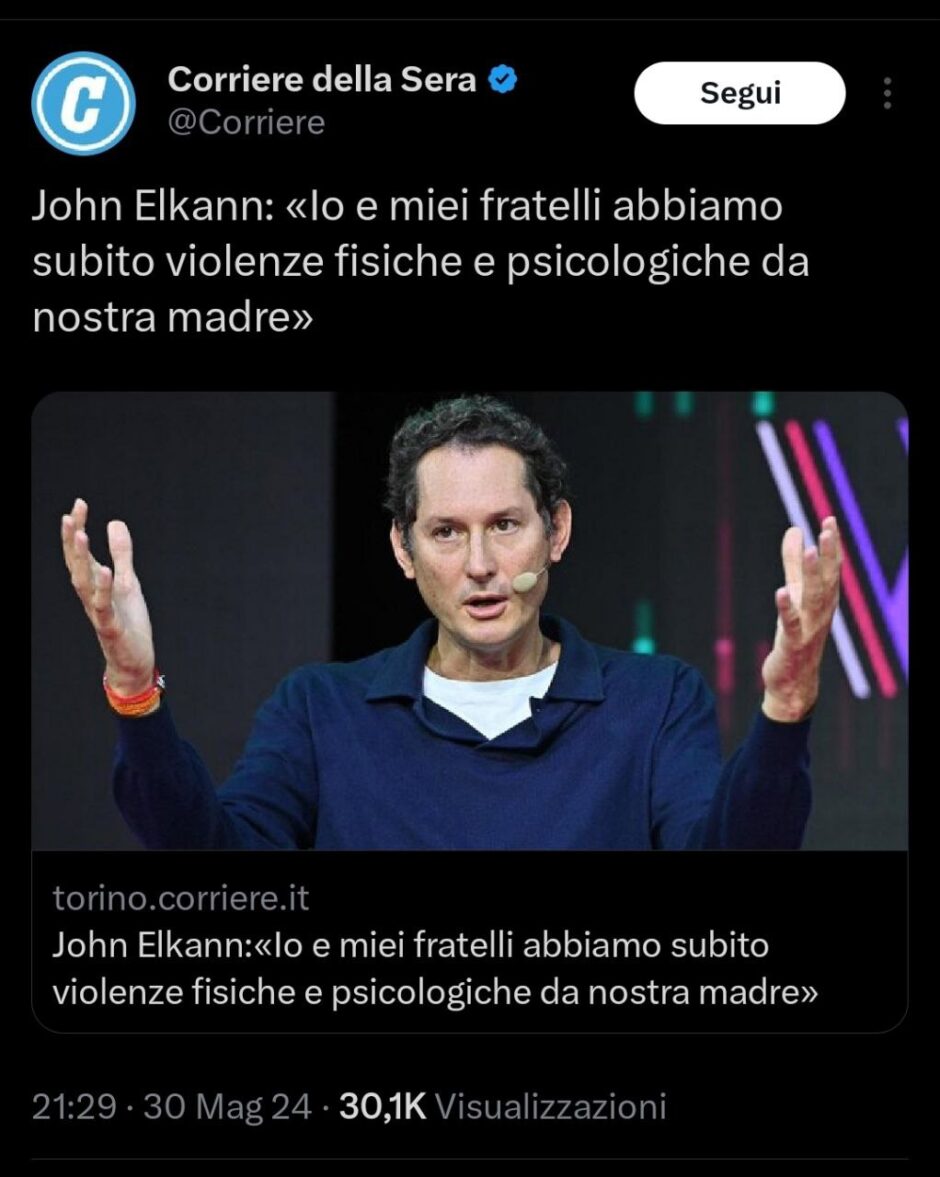 La Cattivissima - John Elkan picchiato dalla mamma quando era piccolo